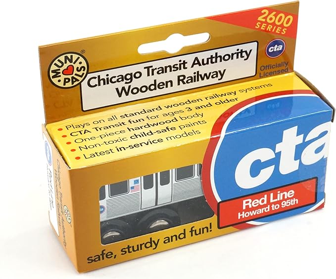 MUNI PALS Munipals Chicago Transit Authority Wooden Railway Red Line–Child