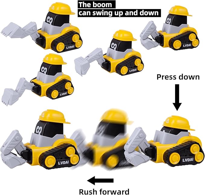Toy Vehicles for Toddlers 2-4,4PCS Car Toys for Toddlers 1-3 6-12-18 Months 1 2 3 Year