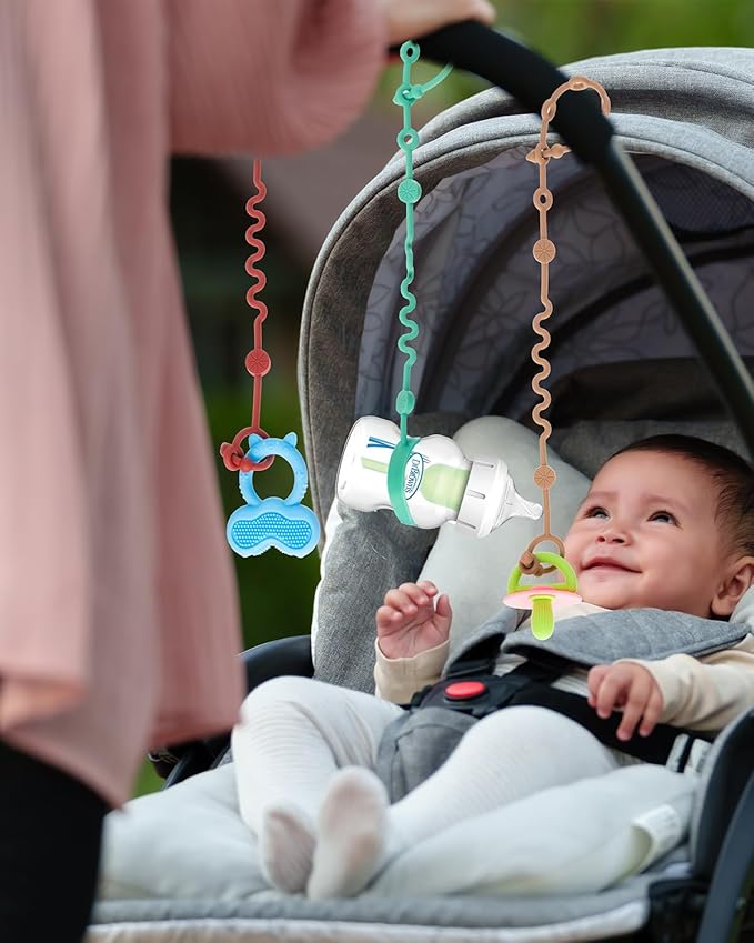 Toy Straps for Baby, 5pcs Adjustable Toy Holder for Stroller Accessories (7- Pack)