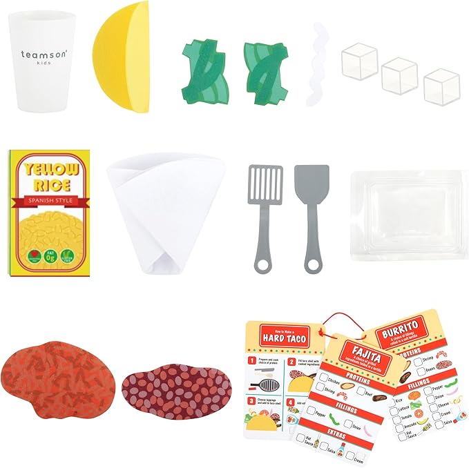 Teamson Kids My Little Helper Kids Play Taco Truck Playset with Accessories, Multicolor