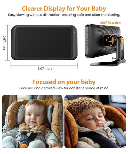 USB Car Camera for Baby : 4.5" Baby Car Camera with 1080P Crystal Clear Mirror View, Easy Installation Carseat Rear Facing Moitor for Kids, HD IR Night Vision Backseat Monitor