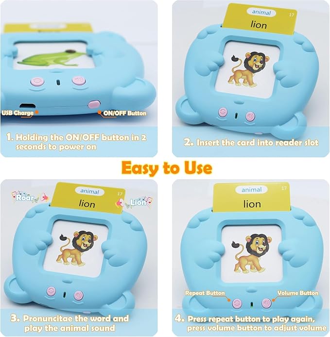 MAYAPHILOS English and French Talking Flash Cards with 510 Sight Words Learning Educational Toys to Learn French Pocket Speech Audible Flashcards for Toddlers