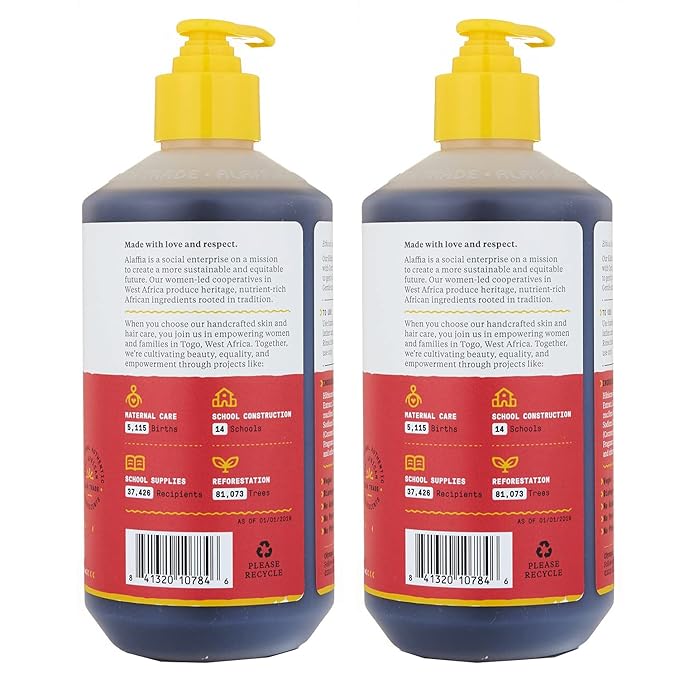 Alaffia Babies and Kids Shampoo and Body Wash, Gentle and Calming Support for Soft Hair and Skin with Shea Butter 2 Pack 16 Fl