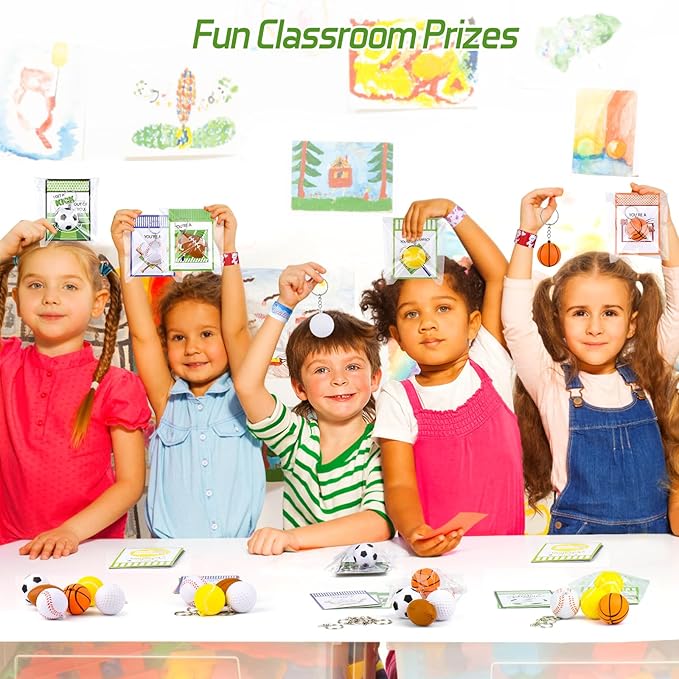 Valentines Gifts for Kids,24Pack Valentines Day Cards for Kids School with Stress Ball Keychain for Valentines Sports Party Favors Kids Classroom Prize Gift Exchange Class Valentines