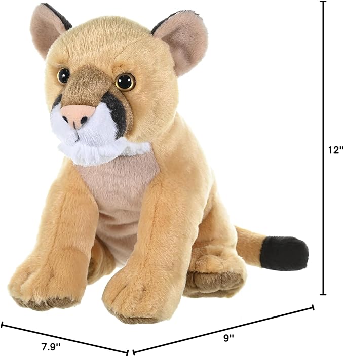 Wild Republic Mountain Lion Plush, Stuffed Animal, Plush Toy, Gifts for Kids, Cuddlekins 12 Inches