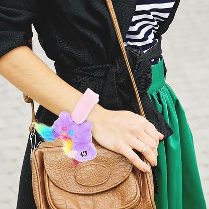 Abaodam Animal Slap Bracelet Unicorn Slap Bracelet Plush Stuffed Animal Hugger Snap Wrist Band for Kids Birthday Party