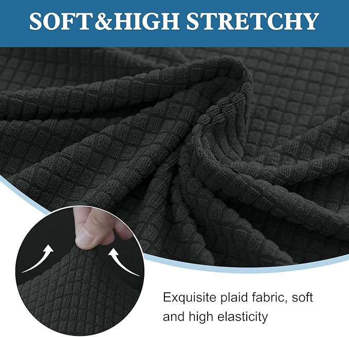 100% Waterproof Jacquard Fabric Couch Cover, Dual Layer with TPU Film, Leakproof High Elasticity Non-Slip Washable Furniture Protector for Pets, Dogs, Cats and Kids (Chair,Dark Gray)