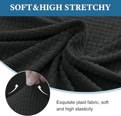 100% Waterproof Jacquard Fabric Couch Cover, Dual Layer with TPU Film, Leakproof High Elasticity Non-Slip Washable Furniture Protector for Pets, Dogs, Cats and Kids (Chair,Dark Gray)
