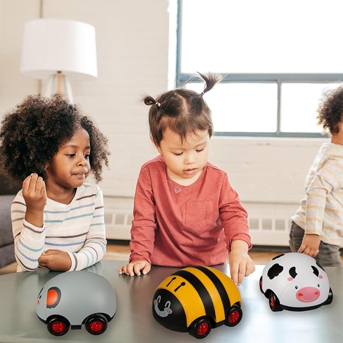 8 Pieces Animals Pull Back Cars Toys, Animals Shape Friction Powered Push and Go Back and Forth Vehicle