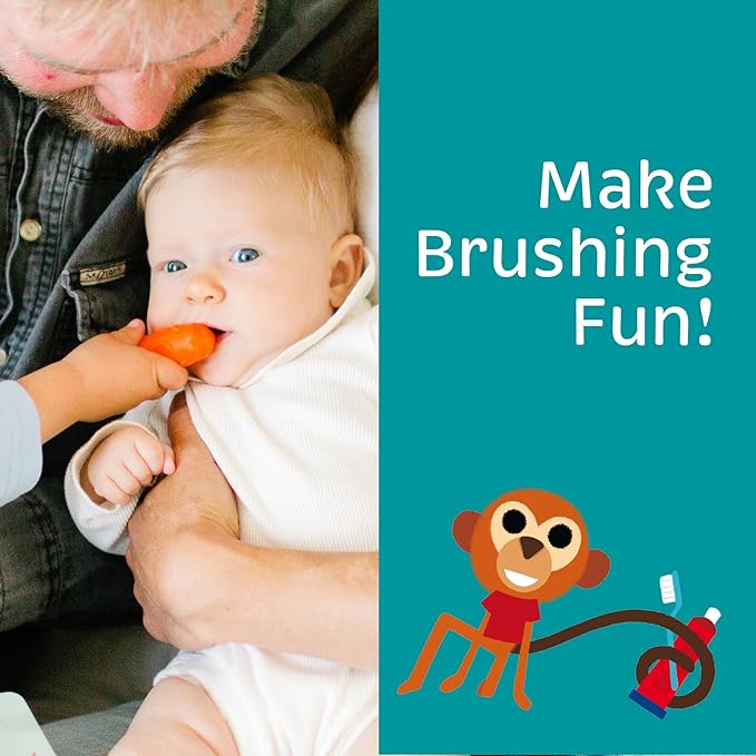 Momo The Monkey Baby & Toddler Toothbrush/Dental Item/Youth Tooth & Gum Care/Ages 4 Weeks to 4 Years