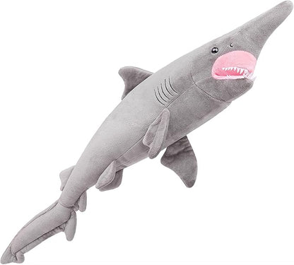 ZHONGXIN MADE Simulation Goblin Shark Plush Toy - 26.5" Long Lifelike Grey Goblin Shark Stuffed Toys, Super Soft Realistic Ocean Sea Creatures Sharks Plush Toy Gift Collection for Kids
