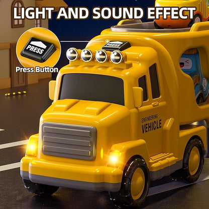 TEMI Construction Vehicle for 3 4 5 6 7 8 Years Old Kids - Toy Trucks for Toddler,Boy Toys 3-5,Playset Toys,Gift
