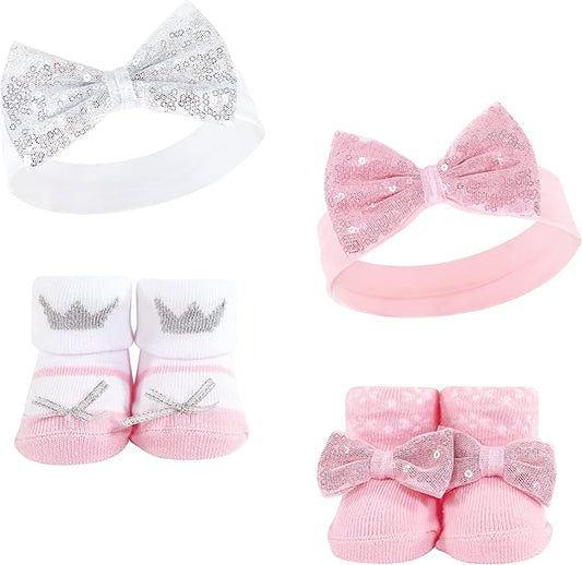 Hudson Baby baby-girls Headband and Socks Set