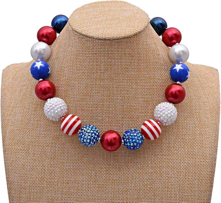 Sunrade Dress Up Jewelry for Little Girls Kids Necklaces Fashion Girls Chunky Beads Bubblegum Necklace and Bracelet Set Toddler Jewelry Costume Play Necklace