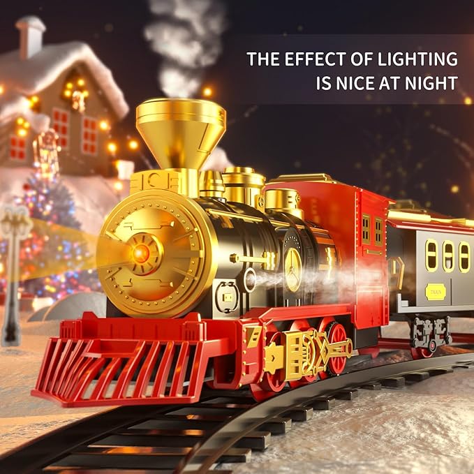 TEMI Train Set for Kids Toddlers 3-5, Train with Steam Engine 4-7 Years