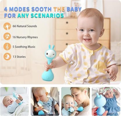 alilo Smarty Bunny Baby Rattle Musical Light Up Toys, Infants Newborns Baby Toys 0-3-6-12-18-24 Months 1 Year 4 Music 9 Color