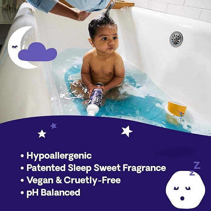 Hello Bello Nighttime Shampoo & Body Wash - Gentle Hypoallergenic Tear-Free Formula for Babies and Kids 10 fl