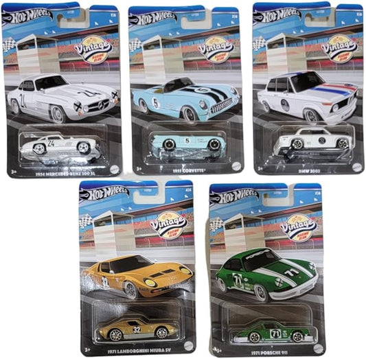 Hot Wheels 2024 Vintage Racing Club Set of 5 Diecast HRT81-956A Release