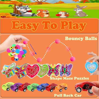 YOAUSHY 117 Pcs Party Favors for Kids, Treasure Box Toys for Classroom, Prizes Box Toys Classroom, Goodie Bags Stuffer Pinata Fillers, Treasure Chest Toys
