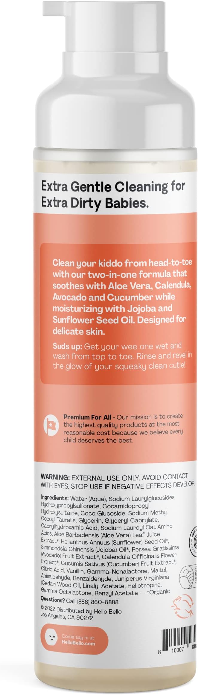 Hello Bello Extra Gentle Shampoo & Body Wash I Tear 10 FL (1 Pack)