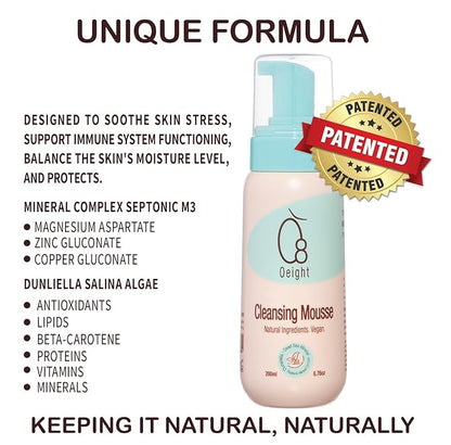 Cleansing Mousse: Natural Baby Body Wash Foam with Dunaliella Salina, Dead Sea Minerals 6.76 Oz