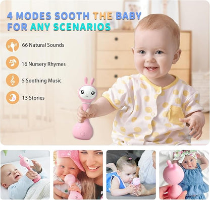 alilo Smarty Bunny Baby Rattle Musical Light Up Toys, Infants Newborns Baby Toys 0-3-6-12-18-24 Months 1 Year 4 Music 9 Color