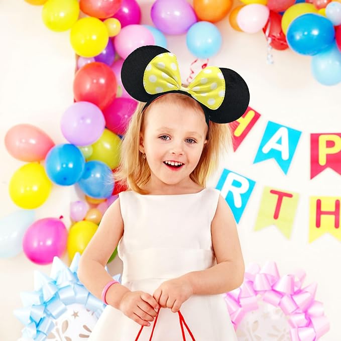 Mouse Ears Headband Shiny Mouse Ears Bows Hairband for Birthday