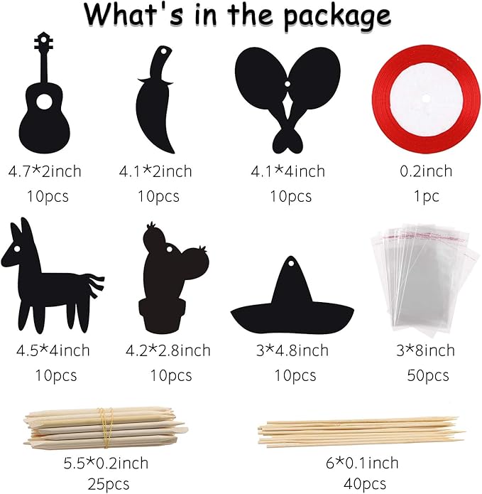 WATINC 60pcs Mexican Fiesta Scratch Cards Art Set for Kids Adults, Cinco De Mayo Party Decorations Favor, DIY Magic Colorful Art Craft Kit, Scratch Paper Ornaments for Birthday Party