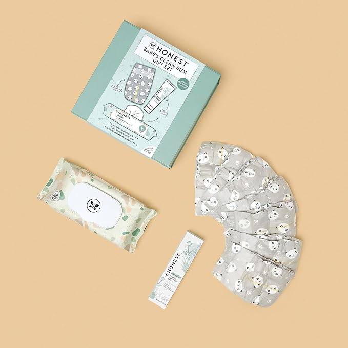 The Honest Company Babe's Clean Bum Gift Set | Diapering + Newborn Essentials 99% Water (60 ct), (2.5 oz), 1, 7