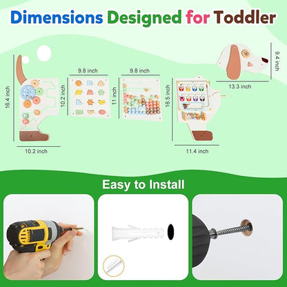 Sensory Board Toys for Kids: Montessori Interactive Educational Panels for Motor Skills - Activity Wall Furniture for Classrooms Daycares Playrooms - Dog Wall Toys for Autism
