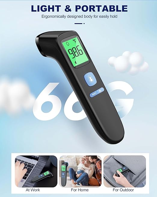 ANMEATE No-Touch Forehead Thermometer for Adults, Infrared Digital Thermometer for Kids