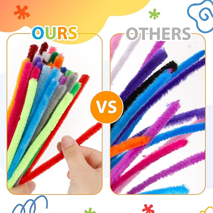 Caydo 400 Pieces Black Pipe Cleaners Craft Chenille Stems for Kids DIY Art and Craft Projects Halloween Decorations, 6mm x 12inch