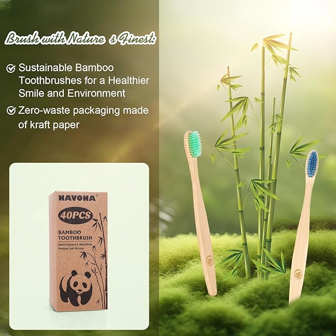 36PCS Kids Bamboo Toothbrushes, BPA Free Soft Toothbrushes for Adults and Kids, Soft Bristles Toothbrushes, Reusable Travel Toothbrushes, Eco Friendly Natural Wooden Toothbrushes Bulk