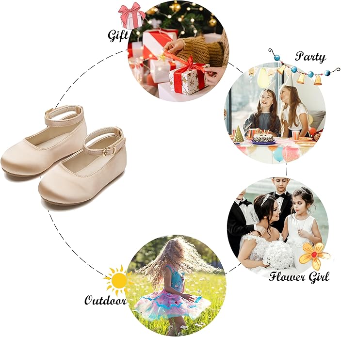 Felix & Flora Girls Toddler Little Ballet Shoes - Flower