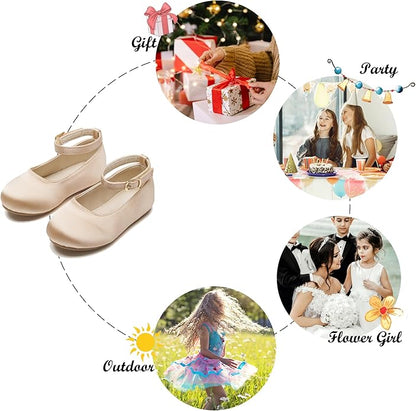 Felix & Flora Girls Toddler Little Ballet Shoes - Flower