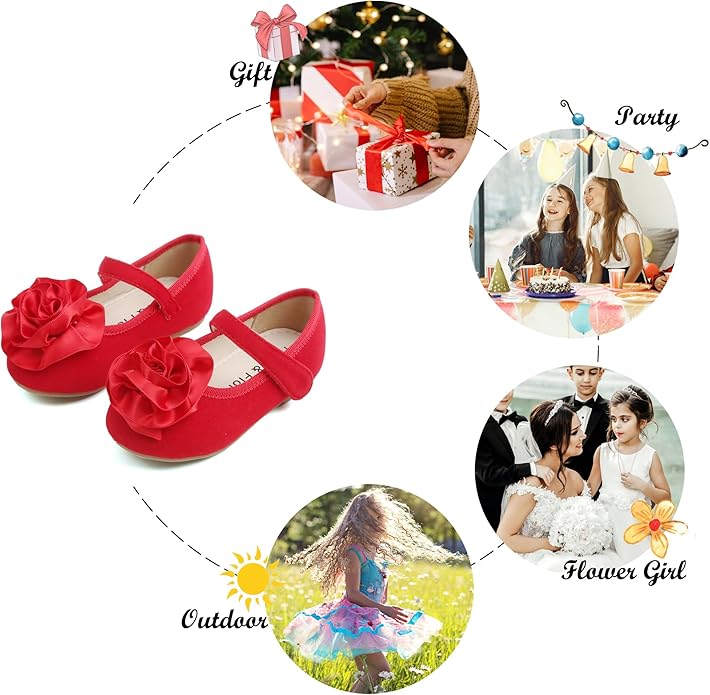 Felix & Flora Girls Toddler Little Ballet Shoes - Flower