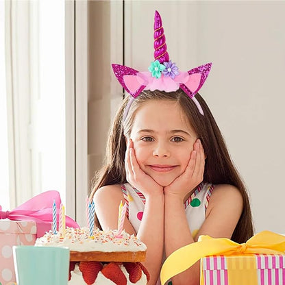 Unicorn Horn Headband Glitter Cute Unicorn Hairband Birthday Party Halloween