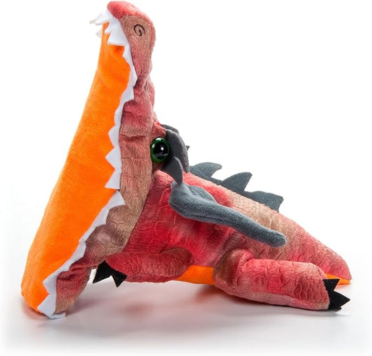 The Petting Zoo Red Dragon Stuffed Animal Plushie Slap Bracelet, Gifts for Kids, Slapstix Dragon Animals, Dragon Plush Toy 10 Inches
