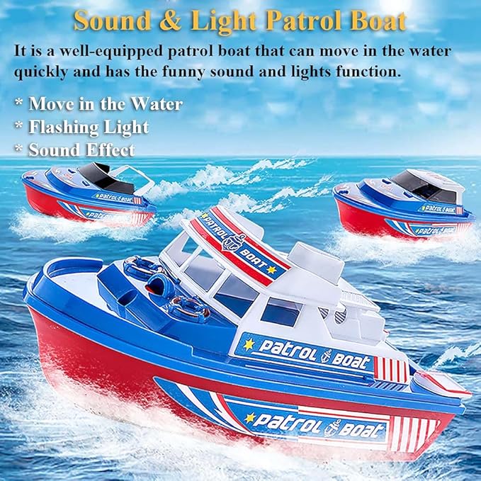Electric Marine Patrol Boat Water Toy, Coast Guard Vessel Toy 2)
