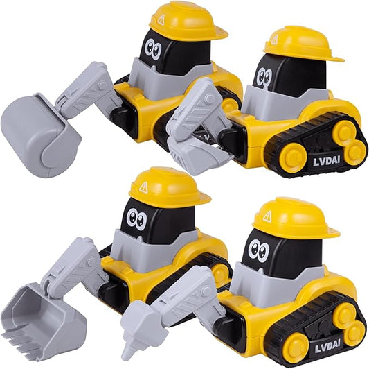 Toy Vehicles for Toddlers 2-4,4PCS Car Toys for Toddlers 1-3 6-12-18 Months 1 2 3 Year