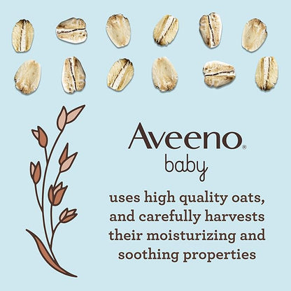 Aveeno Baby Sensitive Skin Bubble Bath with Oat Extract, Gently Cleanses and Leaves Skin Feeling Hydrated 19.2 fl.