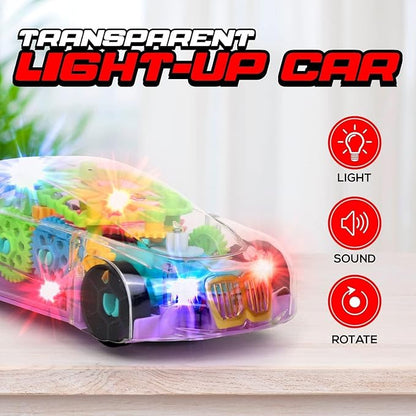 Light up Car, Sensory Transparent Toy for Kids