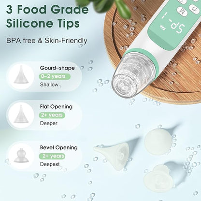 Electric Nasal Aspirator for Baby - Baby Nose Sucker, Booger Sucker for Babies Toddlers Infants Newborns Kids with 3 Suction Levels & Music & Light