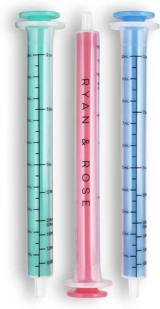Ryan & Rose Cutie Dose - Baby Medicine Dispenser Syringe For Children Medicine Syringes For Children Medication Dispenser Baby Medicine Syringe Baby Medicine Dropper Baby Syringe 3 Pack