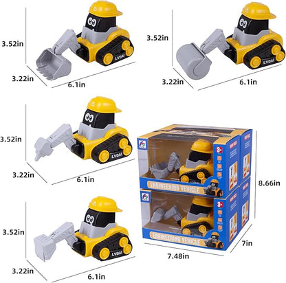 Toy Vehicles for Toddlers 2-4,4PCS Car Toys for Toddlers 1-3 6-12-18 Months 1 2 3 Year
