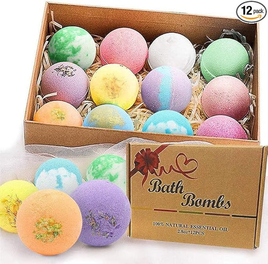 Bath Bombs, 12 PCS Bath Bombs for Women Kids Toddlers Adults