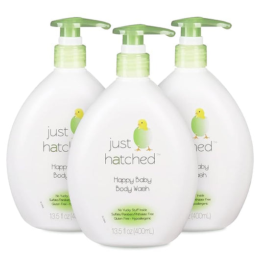 Happy Baby Body Wash Multi-Pack - Gentle Bath + Body Cleanser, Huggable Yummy Fragrance for Newborns 13.5 fl (3 Pack)