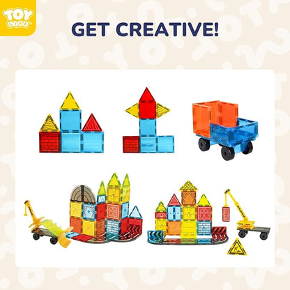 TOY Life Magnetic Tiles for Kids Ages 3-5, Building Toys for Kid Age 4-8, Magnet Construction Tile for Toddler 1-3, Kid Preschool Toys 45 Pcs