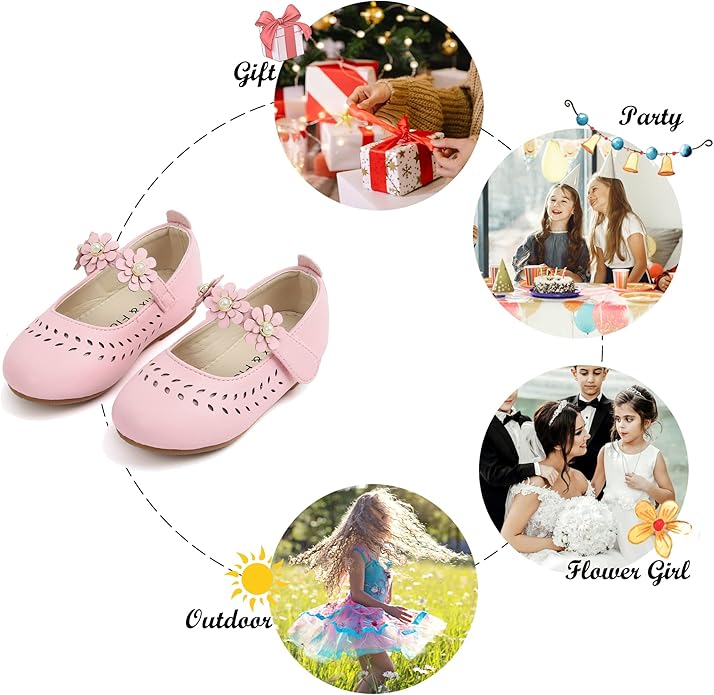 Felix & Flora Girls Toddler Little Ballet Shoes - Flower