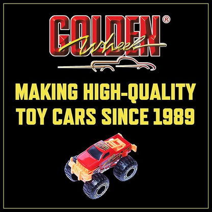 Golden Wheel Monster Trucks 1:64 Scale Die-Cast: 9 Pack Toy 3+ Years